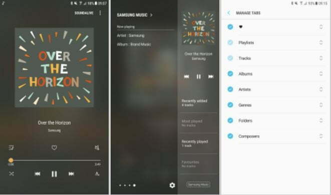 Galaxy S8 müzik çalar ve ses kaydedici uygulaması