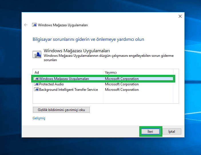 Windows 10 mağazası açılmıyor ne yapmalıyım