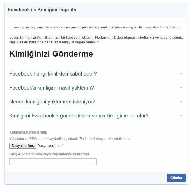 Facebook hesabım kilitlendi nasıl açılır