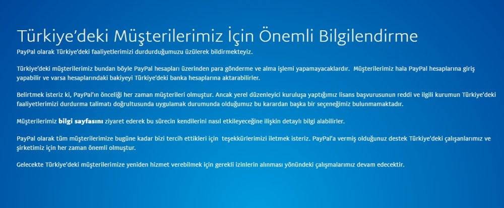PayPal Türkiye' ye tekrar geri geliyor