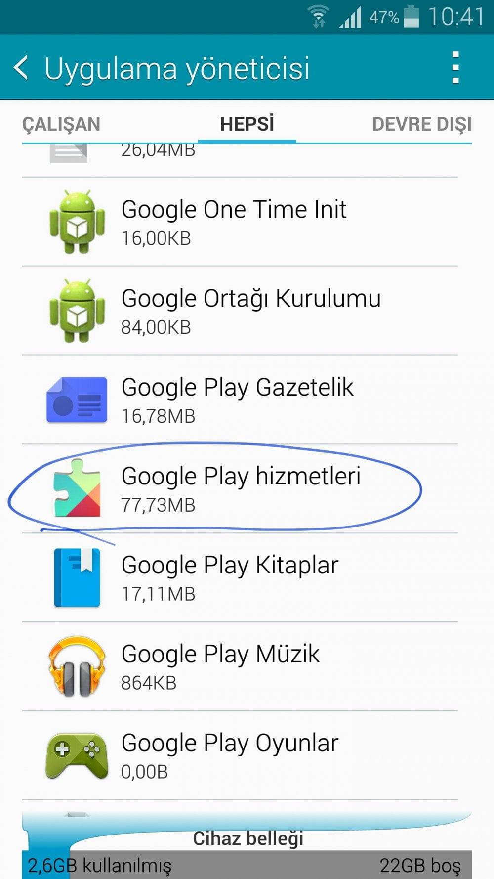 Google Play Hizmetleri kaldırma