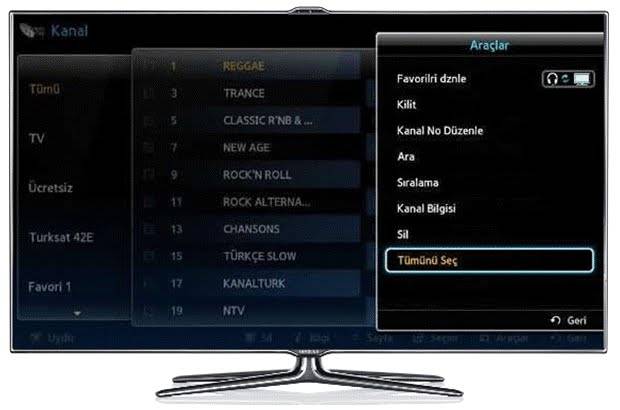 Samsung Smart TV 3D uydu kurulumu