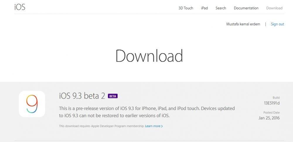 iOS 9.3 iphone 4s iphone 5s iphone 6s indirme yükleme