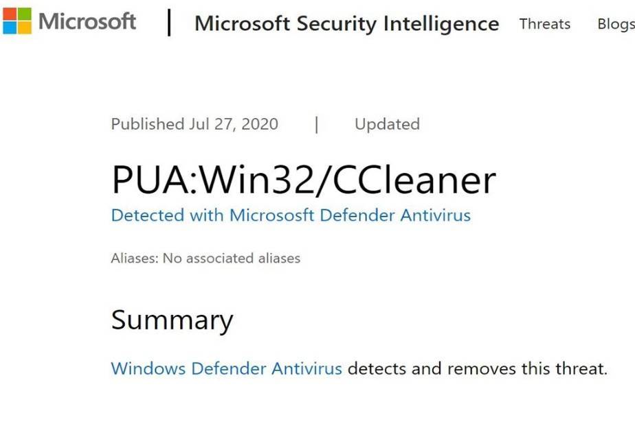 PUA: Win32 CCleaner virüs mü