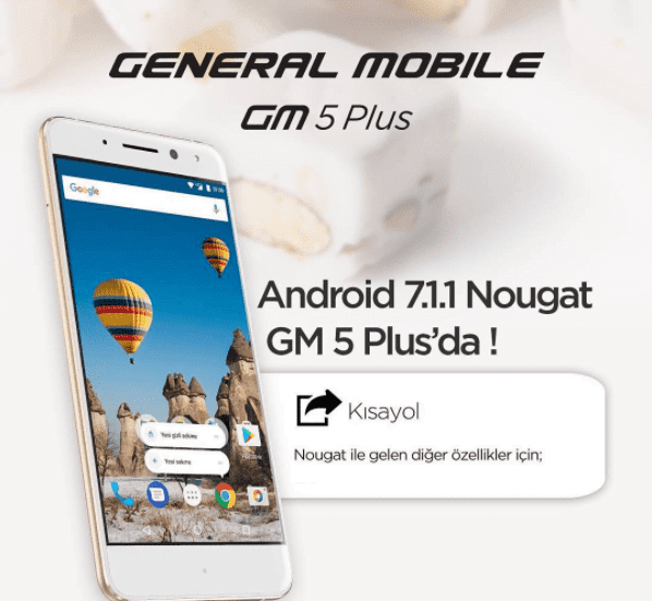 General Mobile GM5 Plus Android 7.0 indir yükle dene