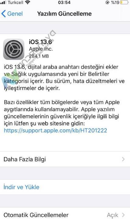 iOS 13.6 yüklemeye açıldı CarKey kullanımda