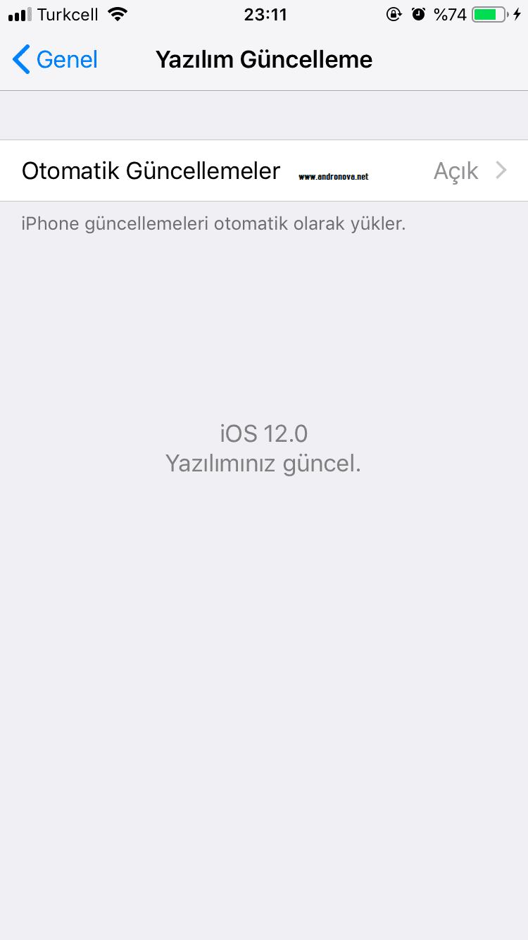 iOS 12 otomatik güncellemeler