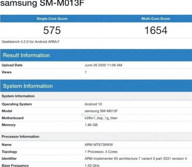 Galaxy M01 Core tahmini fiyatı uygun olacak