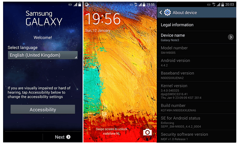 Galaxy Note 3 N9005 için Android 4.4.2 güncellemesi