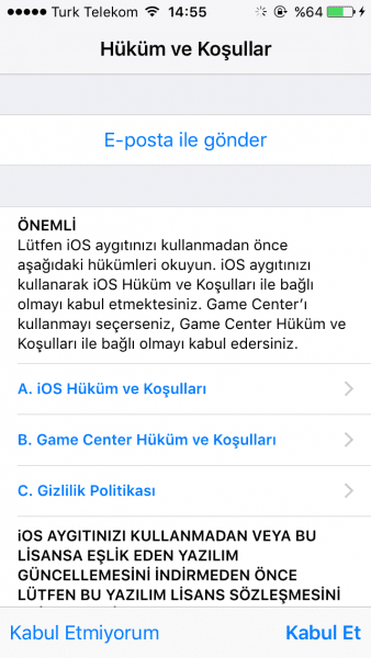 iOS 9.3.1 güncellemesi iphone 4s indir yükle