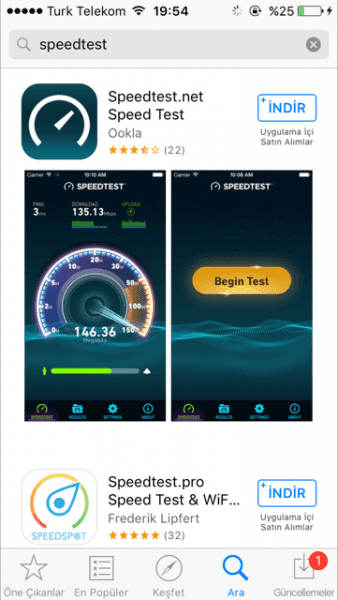 4.5G internet hız testi turkcell