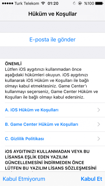 iOS 9.2.1 indir yükle güncelle