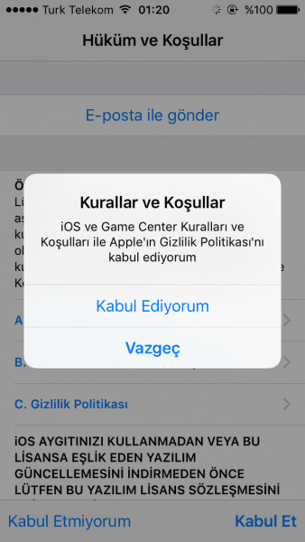 Apple iOS 9.2.1 indir. indirme güncelleme ve yükleme hatası