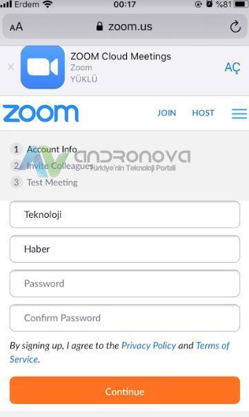 zoom kullanıcı açma