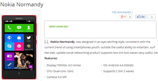 Nokia'nın Android'li Telefonu Normandy Online