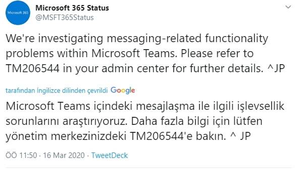 Microsoft Teams oturum açılmıyor
