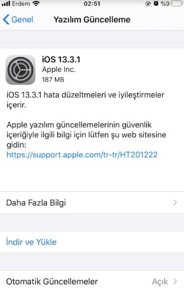iOS 13.3.1 hata iyileştirmeleri yayınlandı