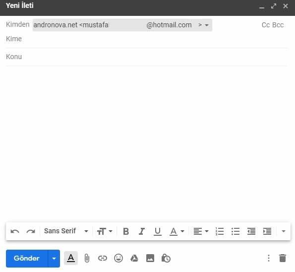 gmail' den hotmail atma