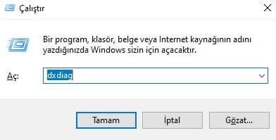 Bilgisayar ekran kartı özelliklerine bakma Windows 10