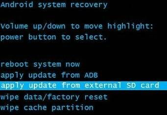 Apply Update From ADB ve Apply Update From Sdcard nedir