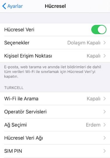 VoLTE açma kapatma Turkcell Vodafone Türk Telekom