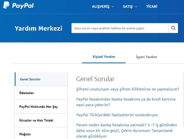 PayPal müşteri hizmetleri Türkiye çağrı merkezi telefon numarası