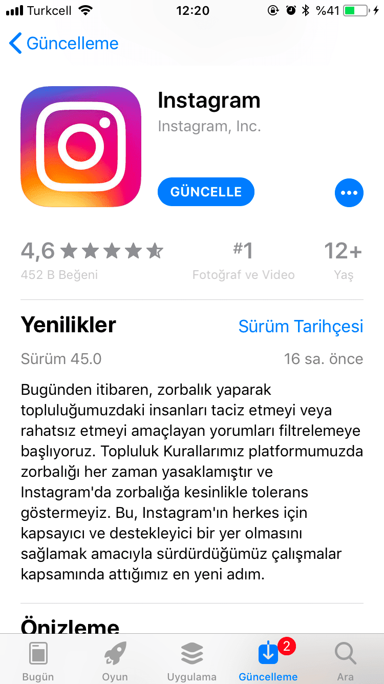 Instagram' dan otomatik yorum filtreleme