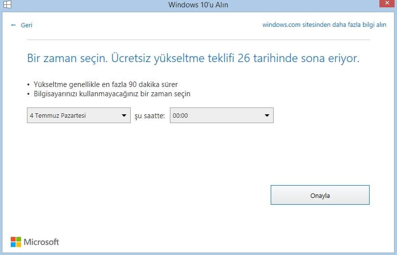 Ücretsiz Windows 10 yükle