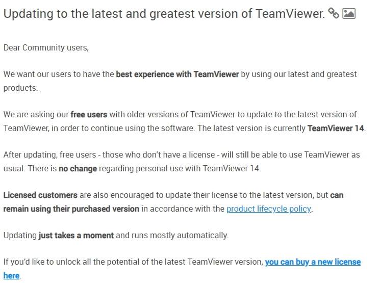 Updating to the latest and greatest version of TeamViewer