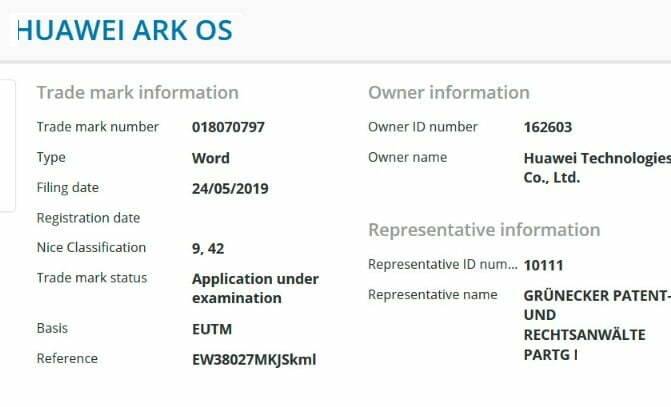Huawei ARK OS işletim sistemi patenti