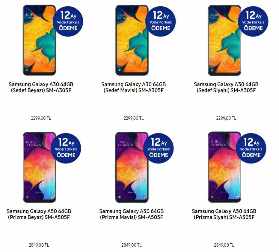Galaxy A30 fiyatı ve Galaxy A50 Türkiye fiyatı