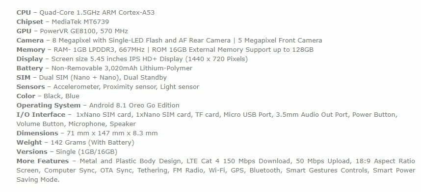 Huawei Y5 Lite özellikleri detayları