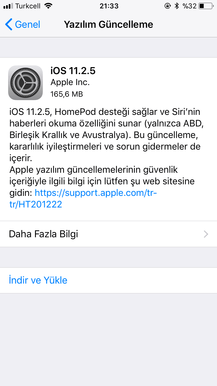 iOS 11.2.5 yayınlandı ve yavaşlama sorunu içinde...