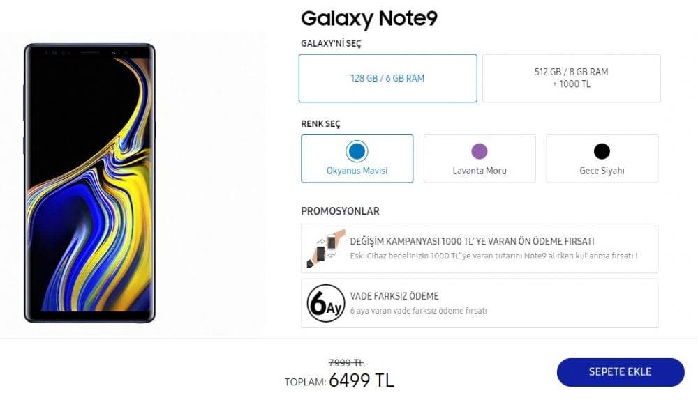 Galaxy Note 9 fiyatı neden düştü