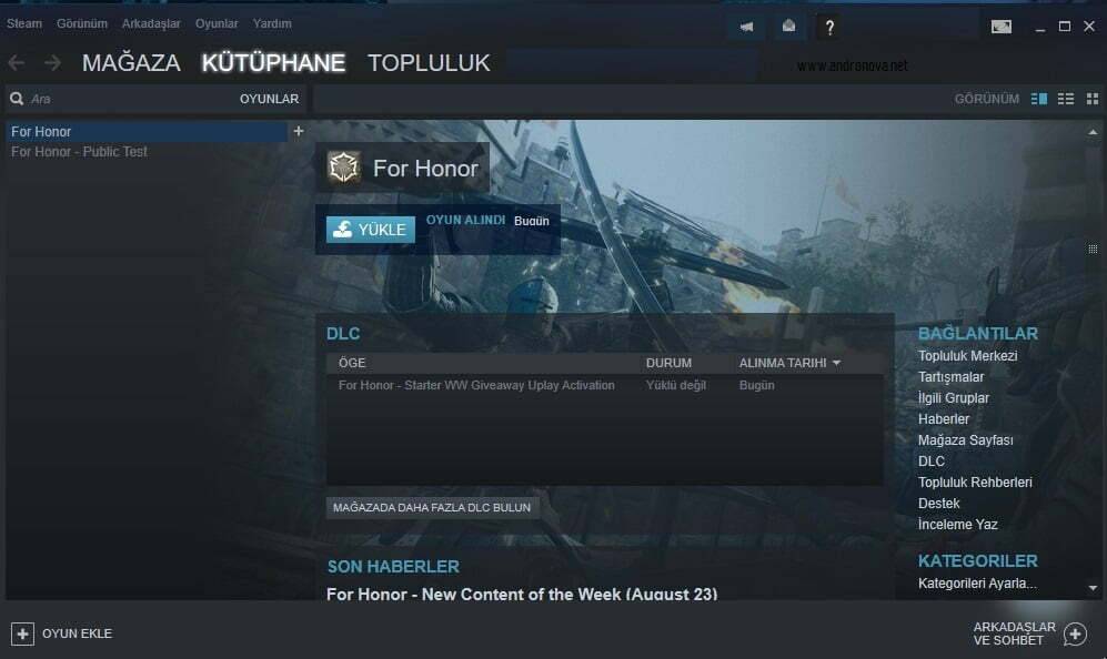 Steam' den For Honor ücretsiz indir