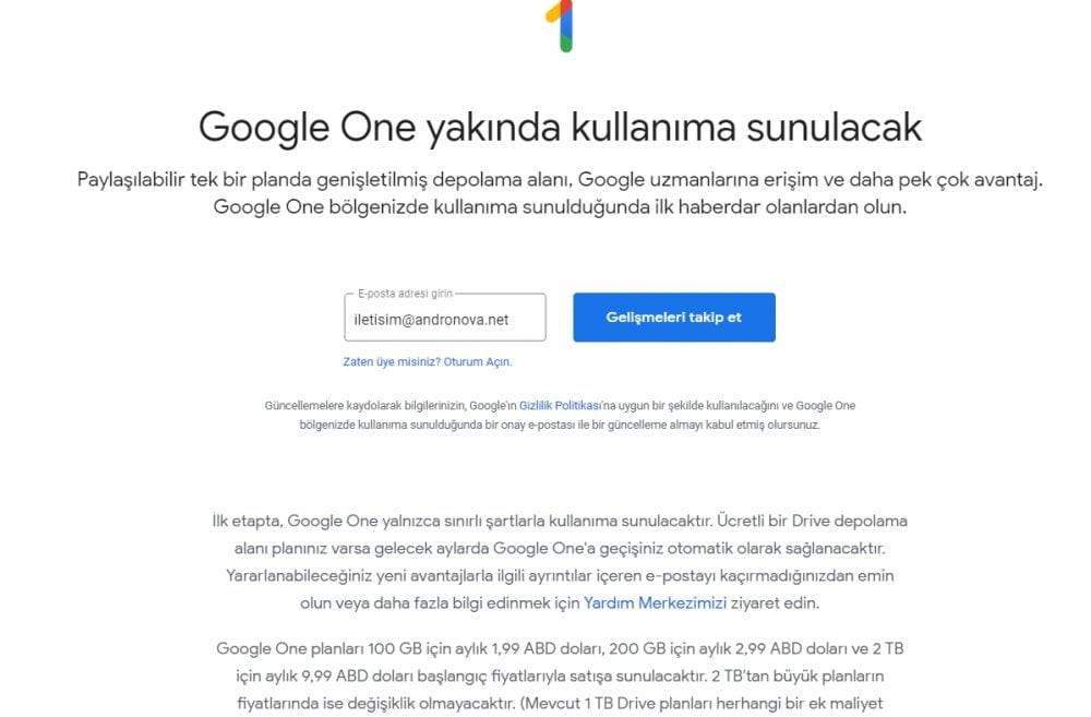 Google One nedir ücretsiz mi ücretli mi