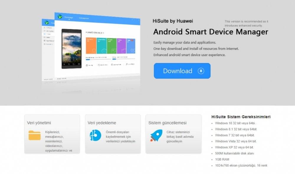 Huawei HiSuite indirme adresi