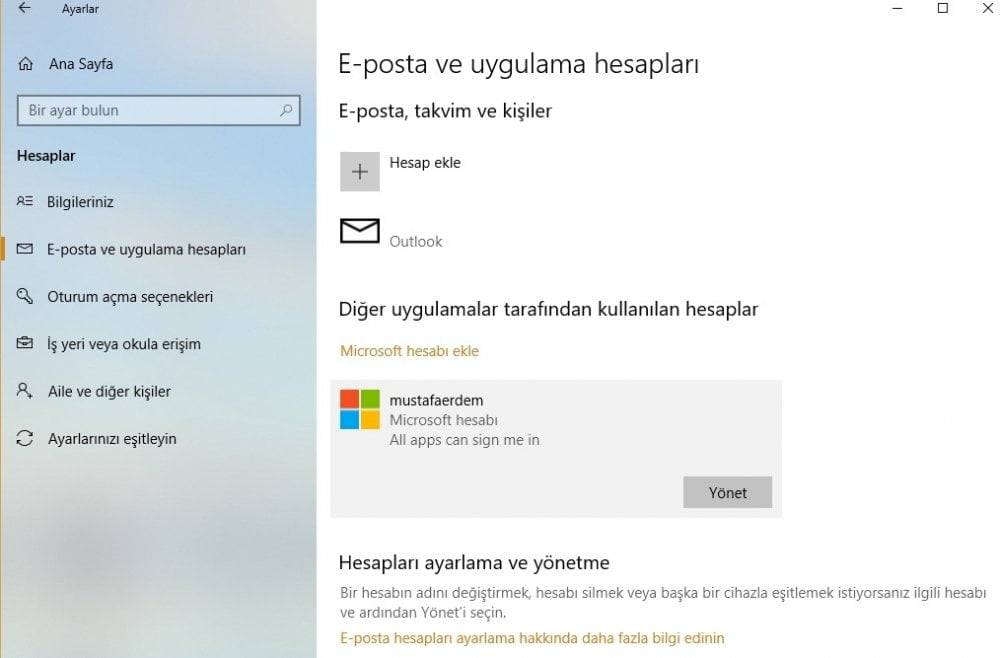 Windows 10 yeni kullanıcı açma