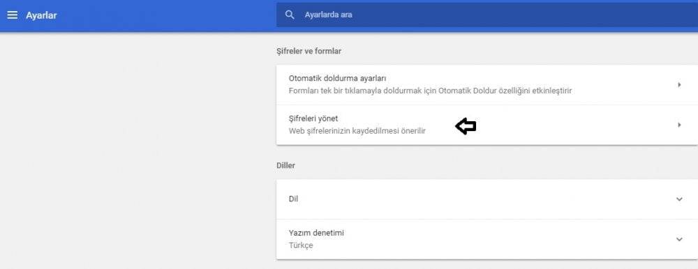 Google Chrome kayıtlı şifrelere bakma