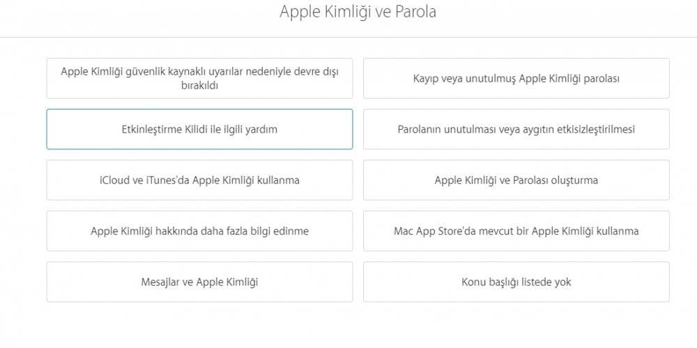 iPhone 8 Apple şifre sıfırlama
