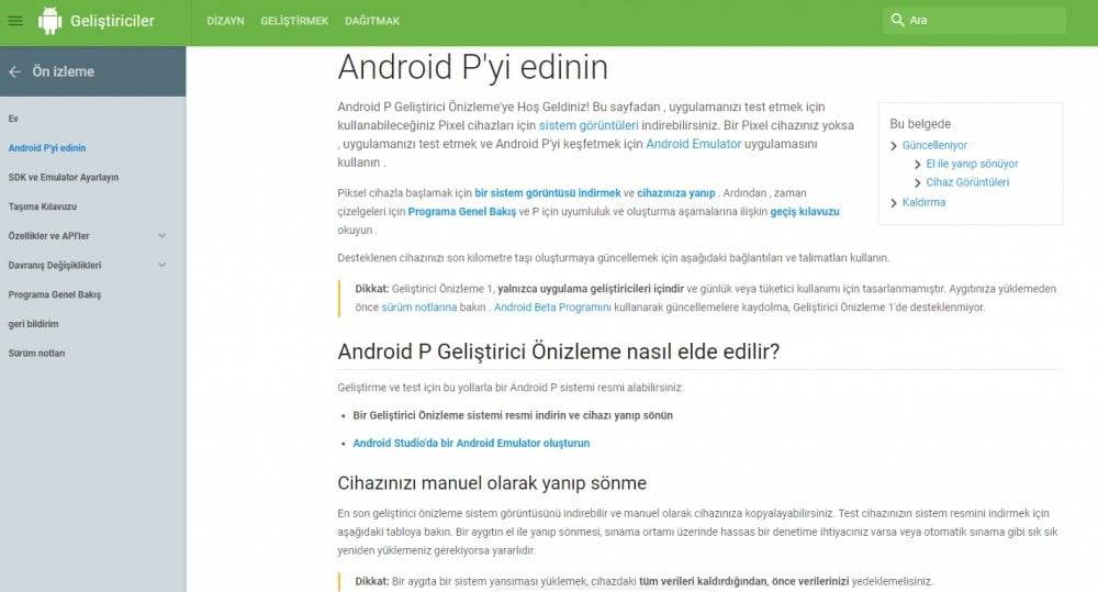 Android P Developer Preview sürümü yayınlandı