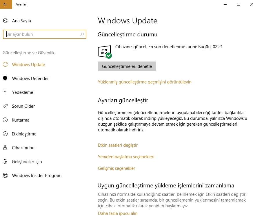 Windows 10 güncelleme nasıl yapılır