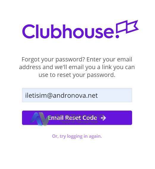 Clubhouse şifre sıfırlama