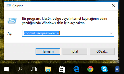 Windows 10 açılış parolasını kaldırma