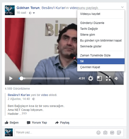 Facebook video kaldırma nasıl yapılır