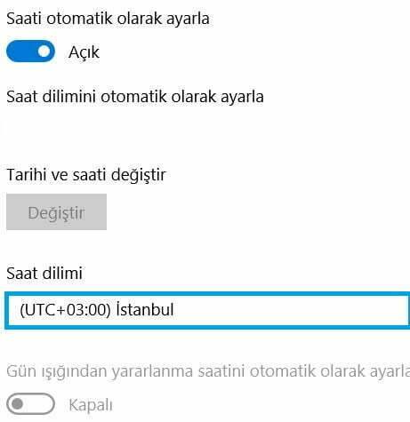 Windows Türkiye +3 saat güncellemesi nasıl yapılır