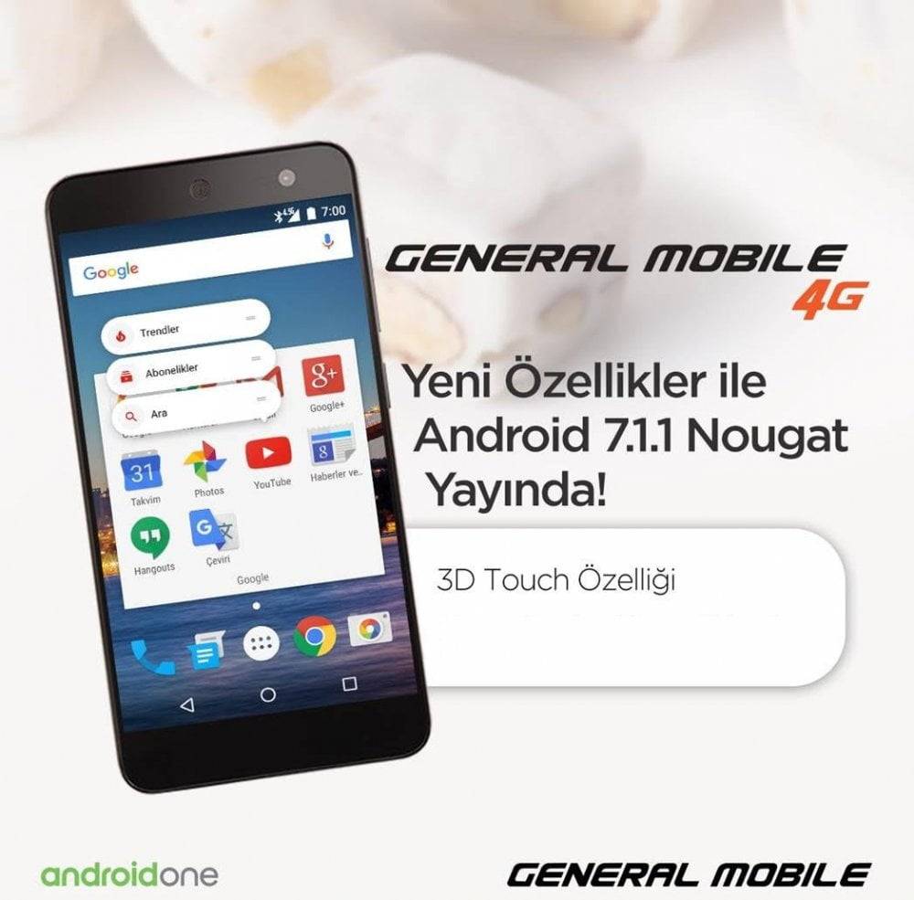 General Mobile 4G Android 7.1.1 güncellemesi