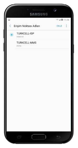 Samsung Galaxy A7 Türk telekom internet ayarları
