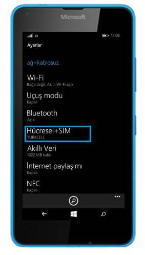 Microsoft Lumia 640 turkcell internet ayarları