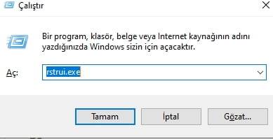 Windows 10 sistem geri yükleme komutu resimli anlatım